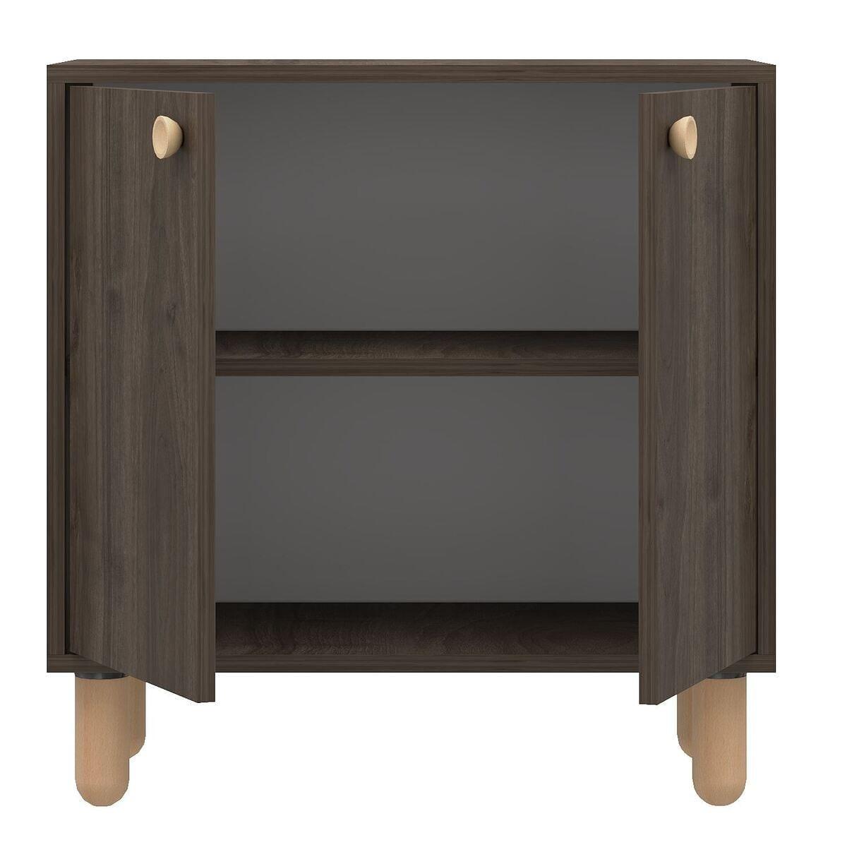 SIDEBOARD mit 2 Türen und Füßen aus massivem Buchenholz 36/72/73 cm - Naturfarben, Holzwerkstoff (36/73/43cm) - Calicosy