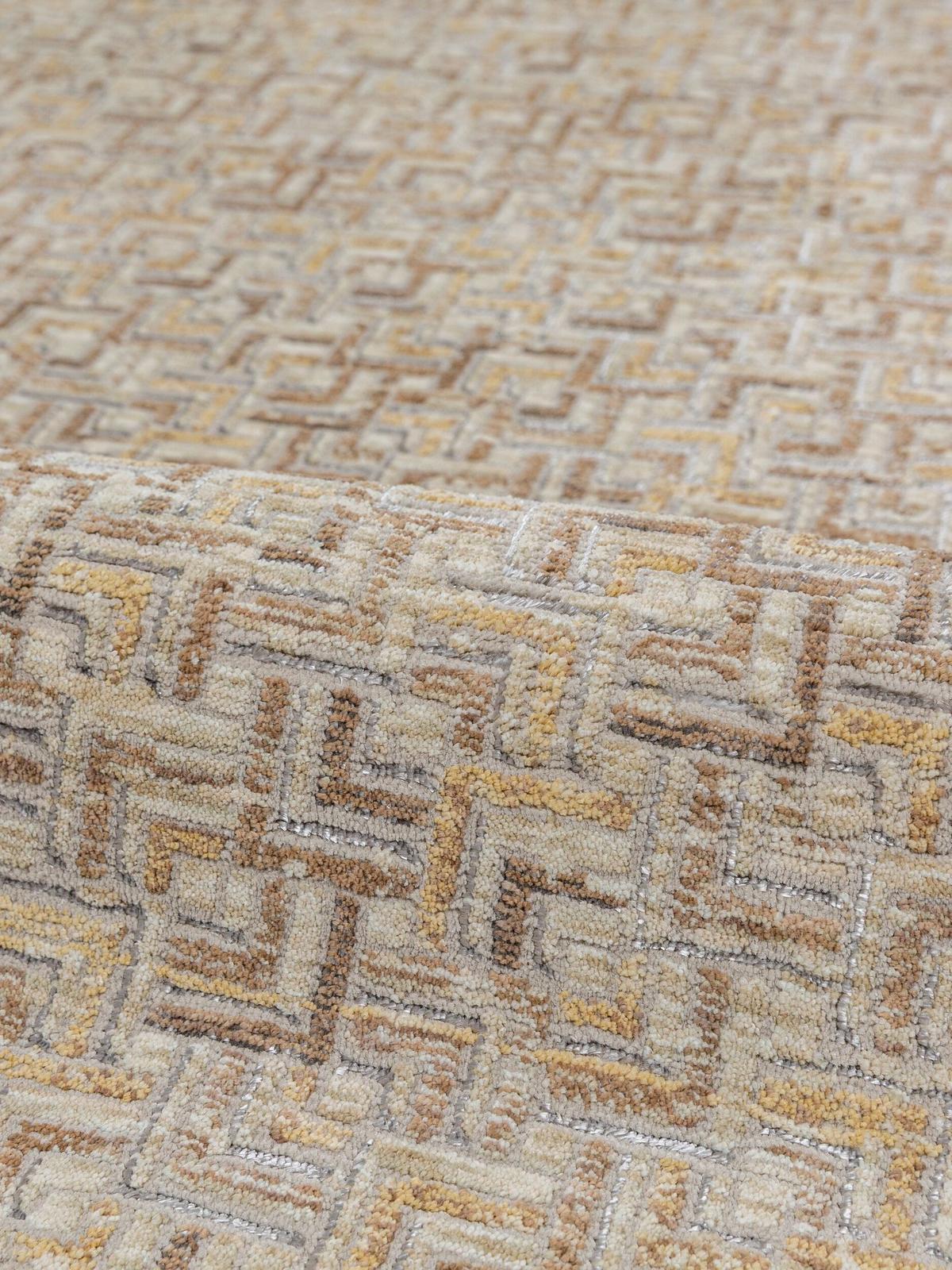 TEPPICH Kurzflor, mit Fransen, EWENNY, in Natur, Mosaik, 200 x 300 cm - Beige, Textil (200/300cm) - KADIMA DESIGN