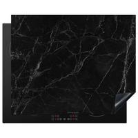 HERDABDECKPLATTE Schwarz - Marmor Herdabdeckung Induktionsfeld 65x52 cm - Schwarz, Kunststoff (65/52/0.2cm) - MuchoWow