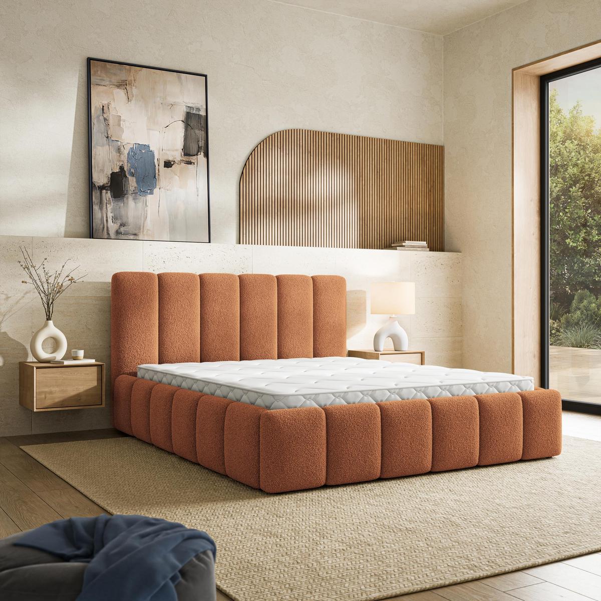 POLSTERBETT RANIS 120x200 cm mit Bettkästen - Kupferfarben - Kupferfarben, Holz/Textil (120/200cm) - MASSENO