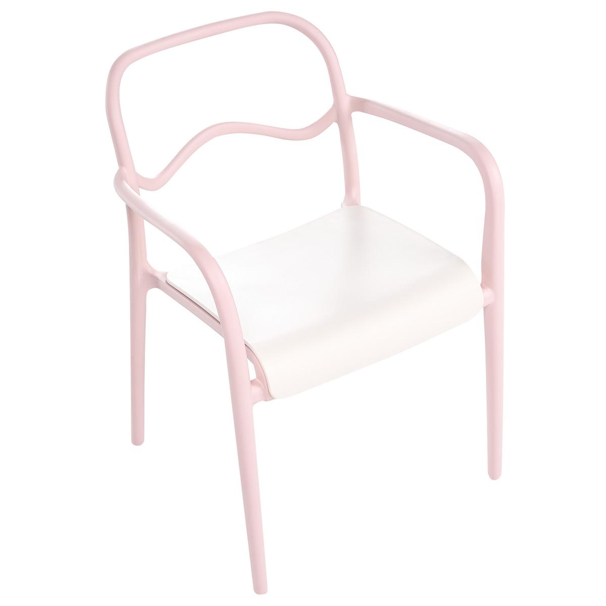 GARTENSTUHL 2er-Set Kunststoff Pastellrosa Thasos - Pink, Kunststoff (57/80/57cm) - Beliani