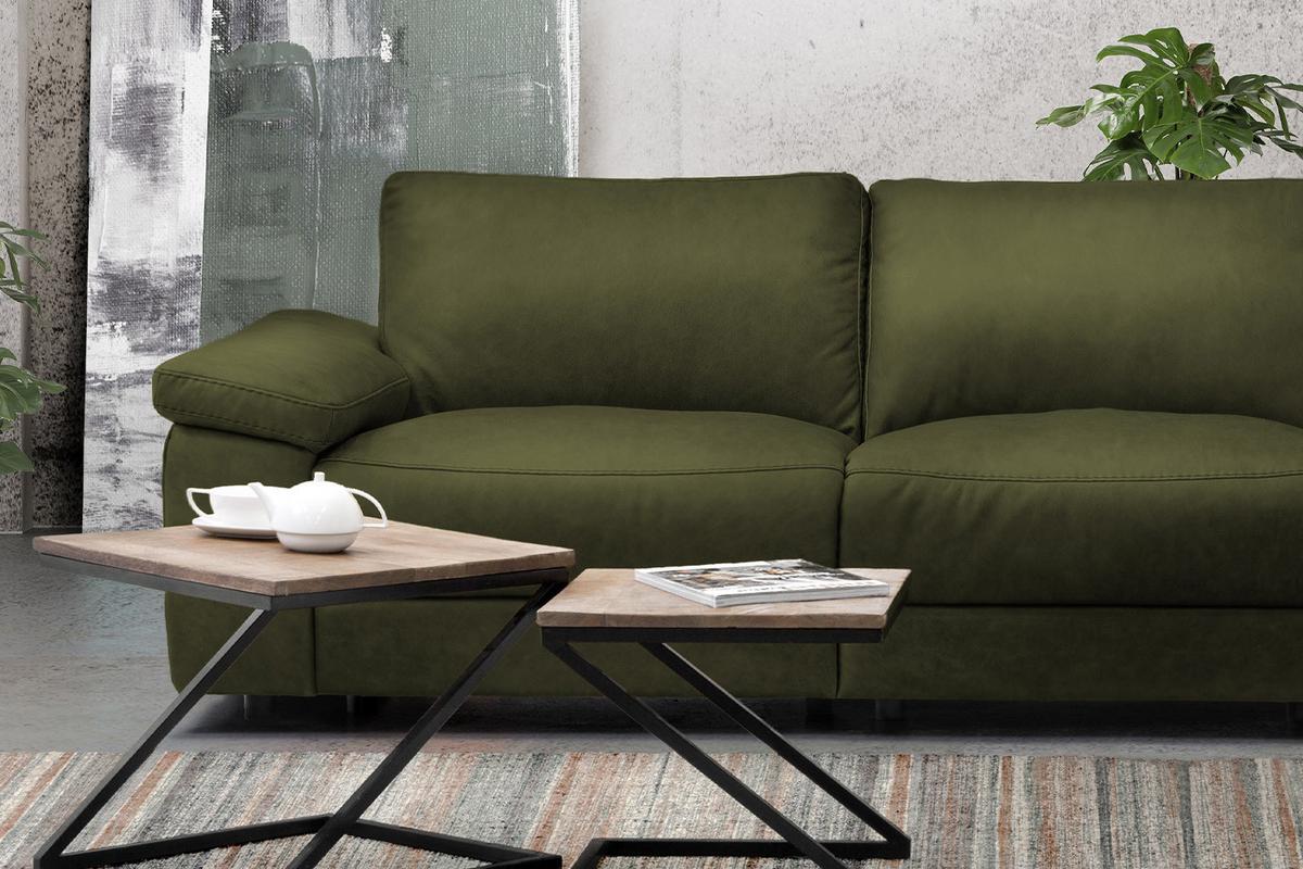 ECKSOFA XL MOTORISCHER RELAXFUNKTION LOLA Dunkelgrün Webstoff Relaxfunktion - Dunkelgrün/Schwarz, Textil (304/178cm) - KAWOLA