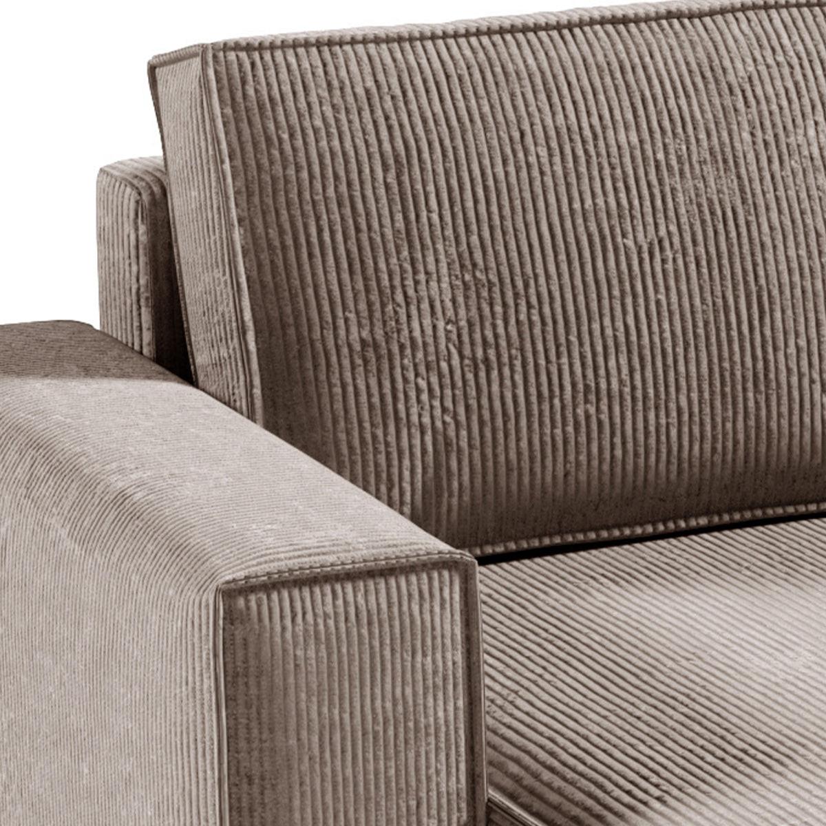 PANORAMASOFA Isaac 5 Sitzplätze Taupe - Taupe, Holzwerkstoff (398/85/185cm) - Petits-meubles