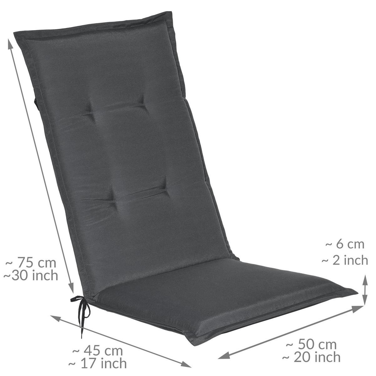 HOCHLEHNERAUFLAGE Loft HL 120/50/6 Graphitgrau 6tlg - Graphitfarben, Textil (50/6/120cm) - Beautissu 