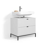 WASCHBECKENUNTERSCHRANK Aterno Weiß 70 x 63 cm mit 2 ausziehbaren Schubladen - Weiß, Holzwerkstoff (70/63/45.1cm) - Livinity®