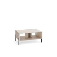 COUCHTISCH VALOZA 100 cm Kaschmir - Kaschmir/Schwarz, Holzwerkstoff (55/100/47cm) - MASSENO
