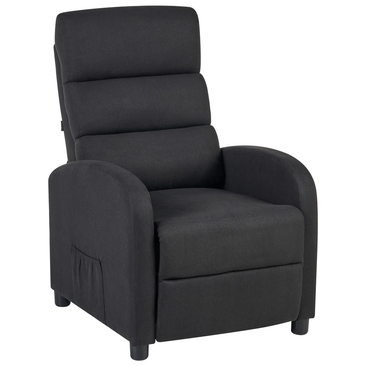 FERNSEHSESSEL Stoff Schwarz Otus - Schwarz, Textil (67/75/89cm) - Beliani