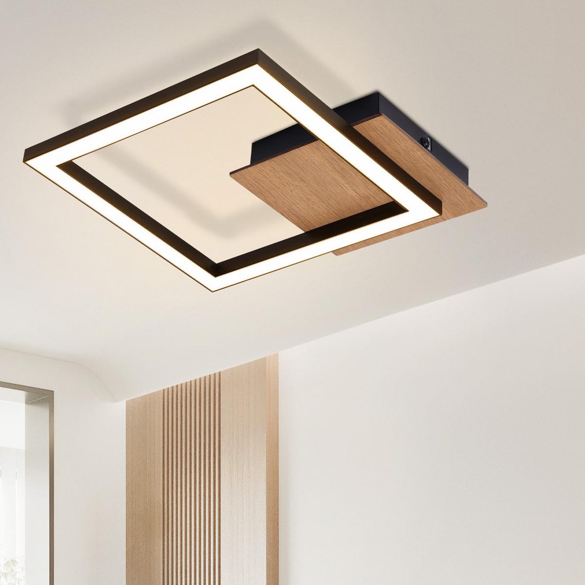 LED-DECKENLEUCHTE Frazier 23.2/23.2/4.1 cm - Schwarz, Metall (23.2/23.2/4.1cm) - Nettlife