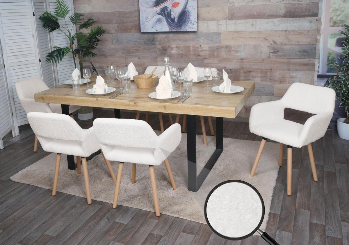 ESSZIMMERSTUHL Cremeweiß - Creme/Weiß, Textil (56/80/53cm) - MCW