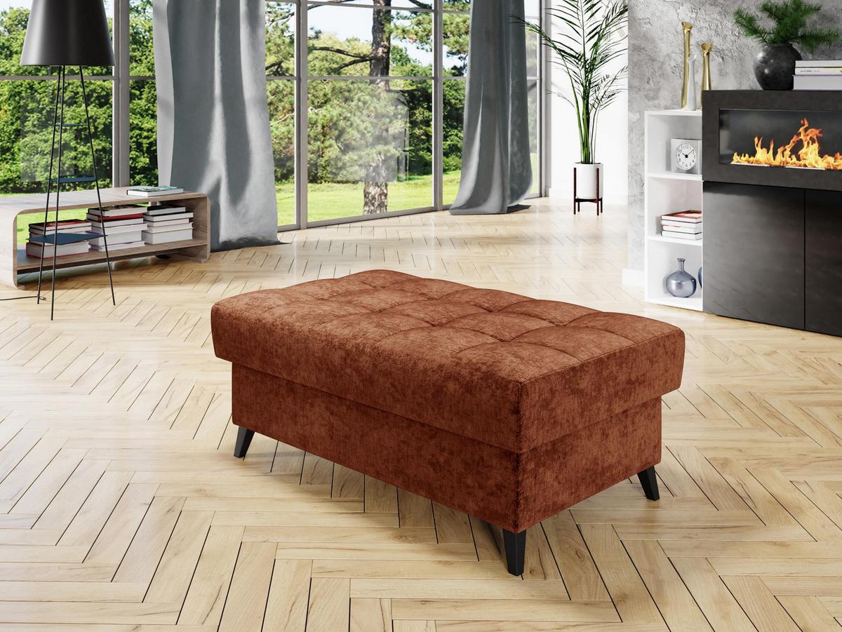 POLSTERHOCKER Nord - Schwarz/Bronzefarben, Holz/Textil (106/44/67cm) - MIRJAN24