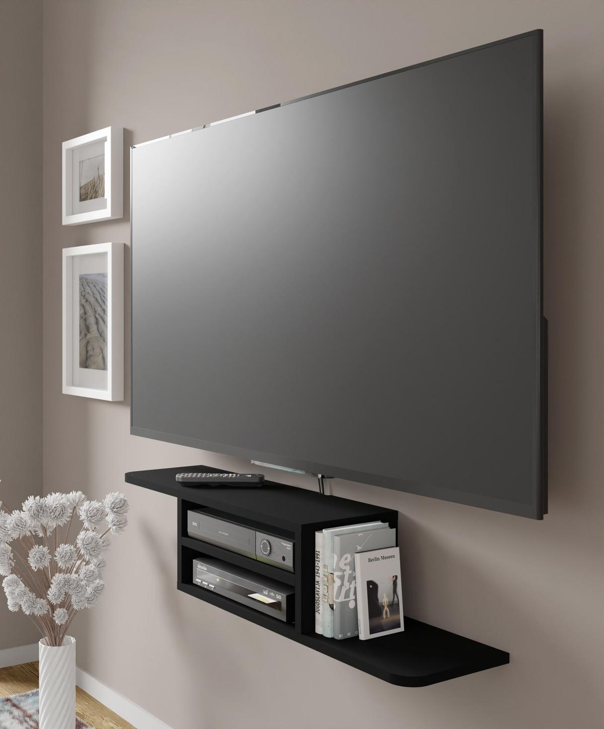 TV LOWBOARD Schwarz 90/20/22 - Schwarz, Holzwerkstoff (90/20/22cm) - RAUMHIRSCH FURNITURE