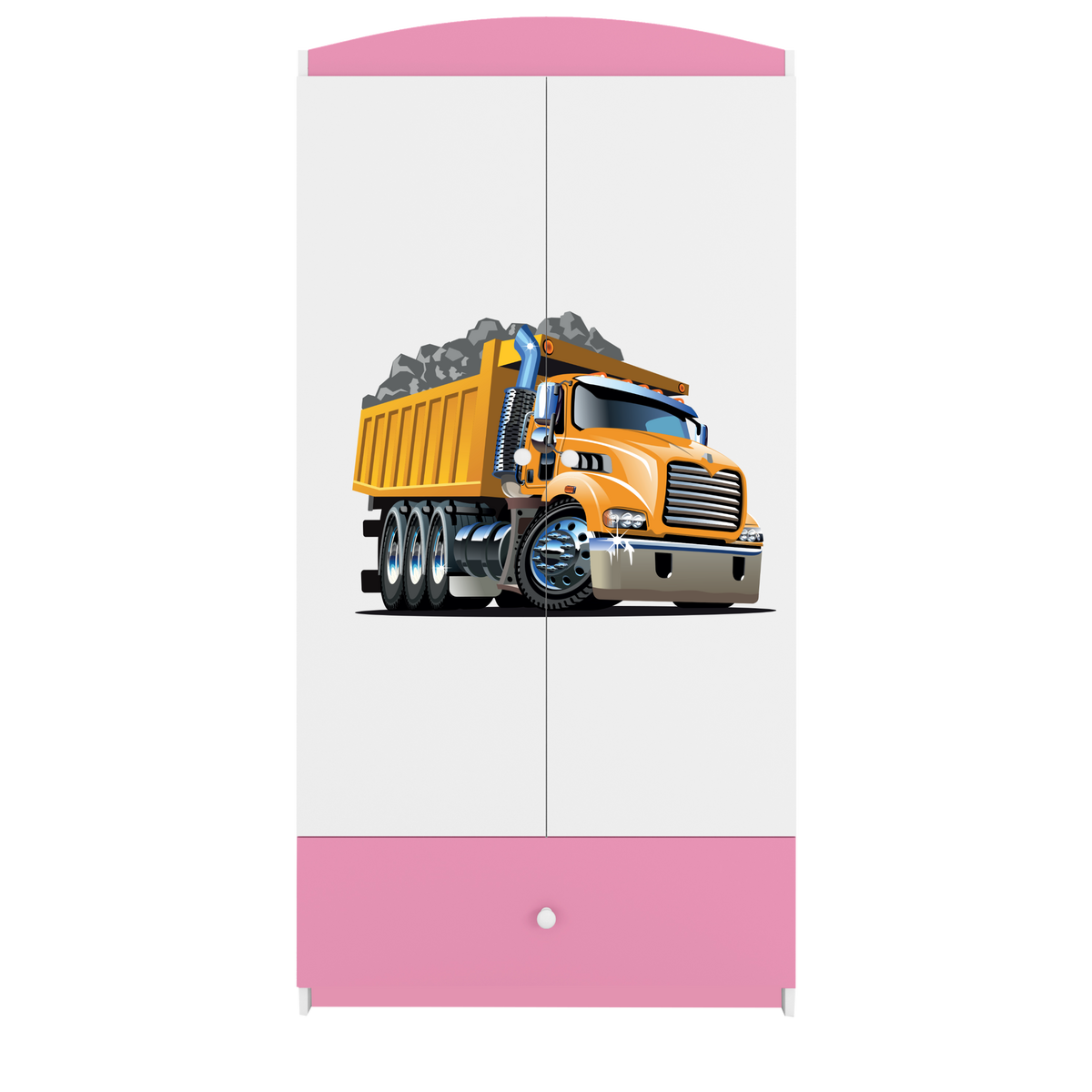 KINDERKLEIDERSCHRANK Lastwagen - Hellrosa, Holzwerkstoff (90/175/52cm) - RAUMHIRSCH FURNITURE