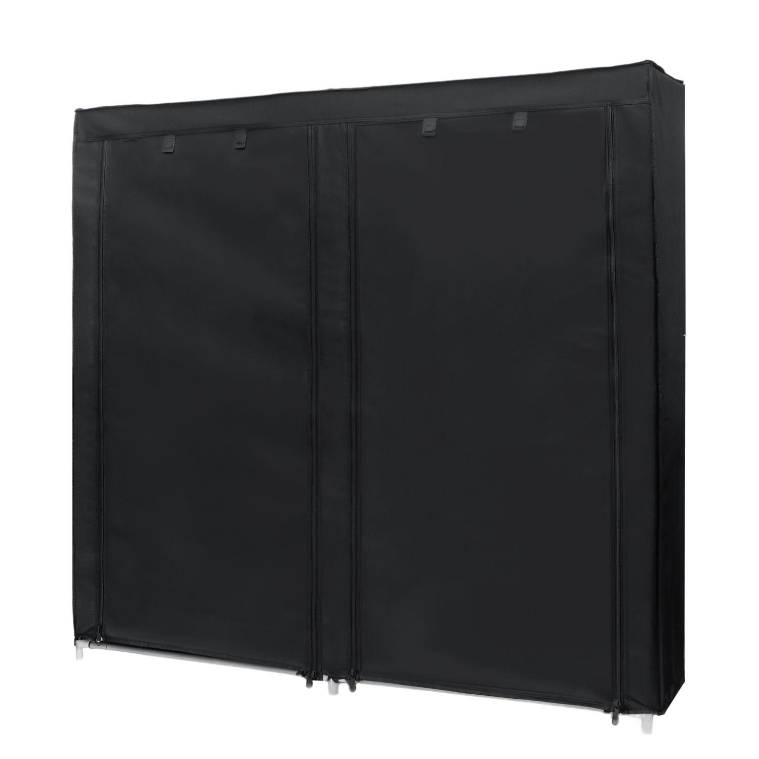 FALTSCHRANK 120x30x110 cm - Schwarz, Textil (30/115/116cm) - Intirilife