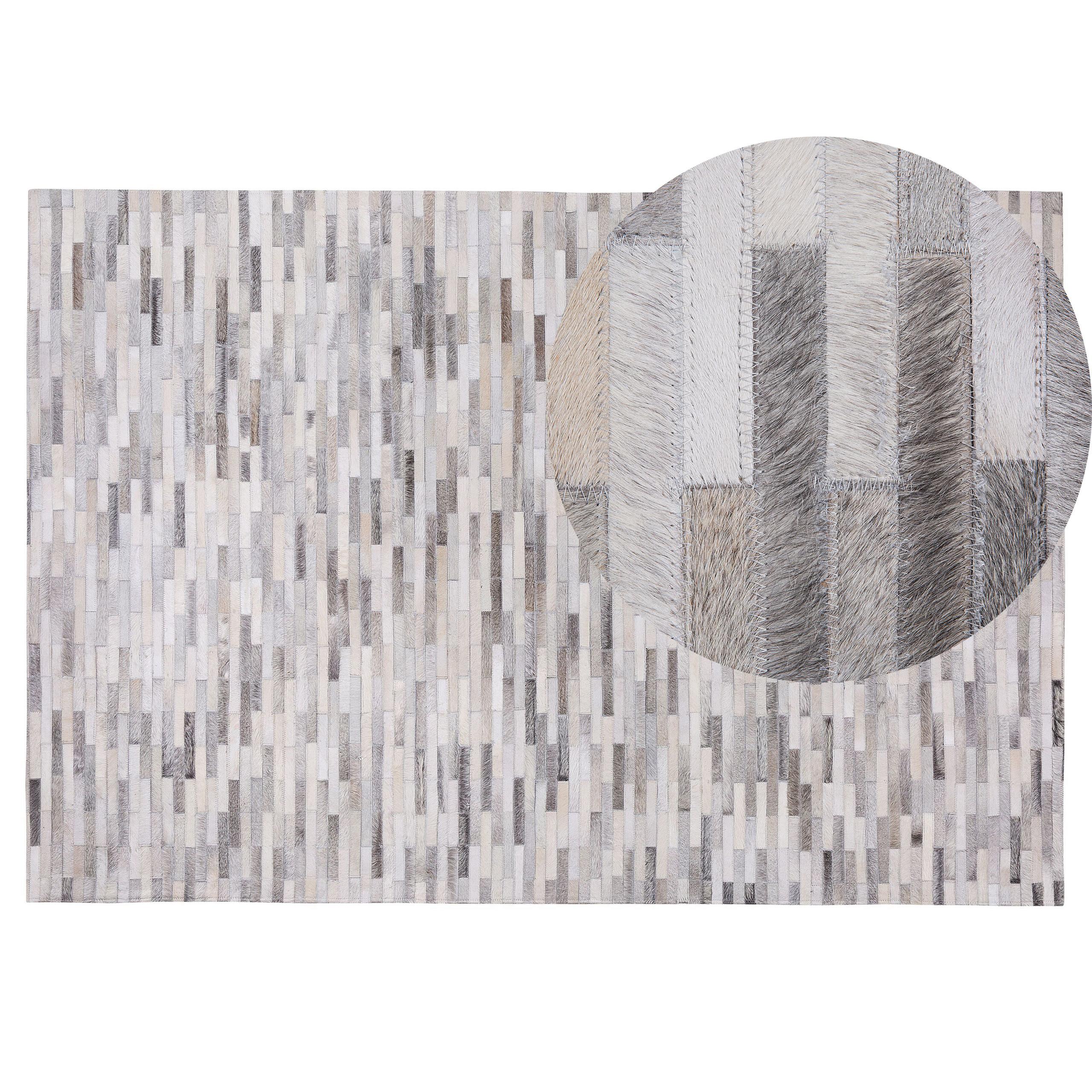 KURZFLOR-TEPPICH Ahilli 200/140 cm - Grau, Fell (140/200cm) - Beliani