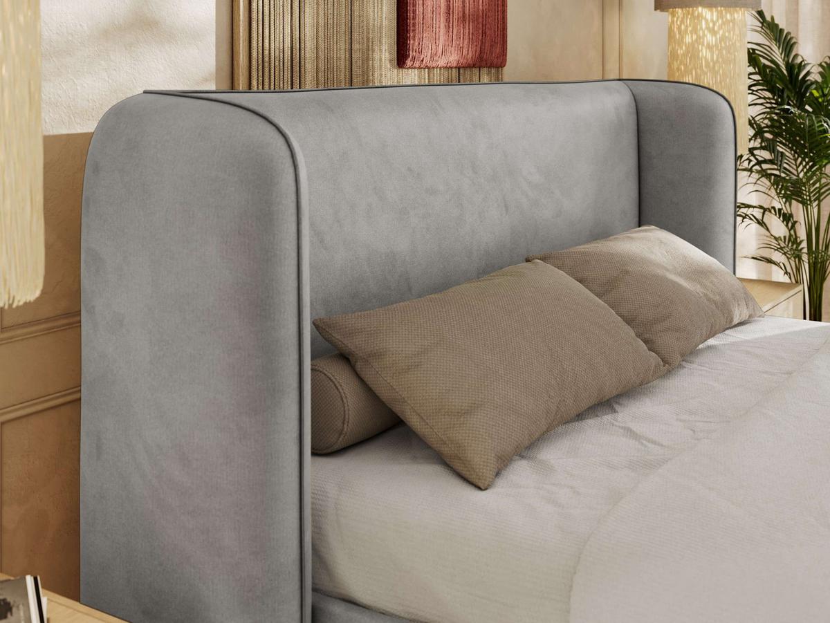 POLSTERBETT EMORA CLASSIC 140/200 - Hellgrau Velvet - Multipocket-Matratze - Hellgrau, Textil (140/200cm) - MKS