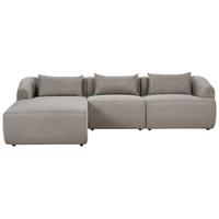 3-SITZER-ECKSOFA Stoff taupe linksseitig Svansele - Taupe, Textil (278/174cm) - Beliani