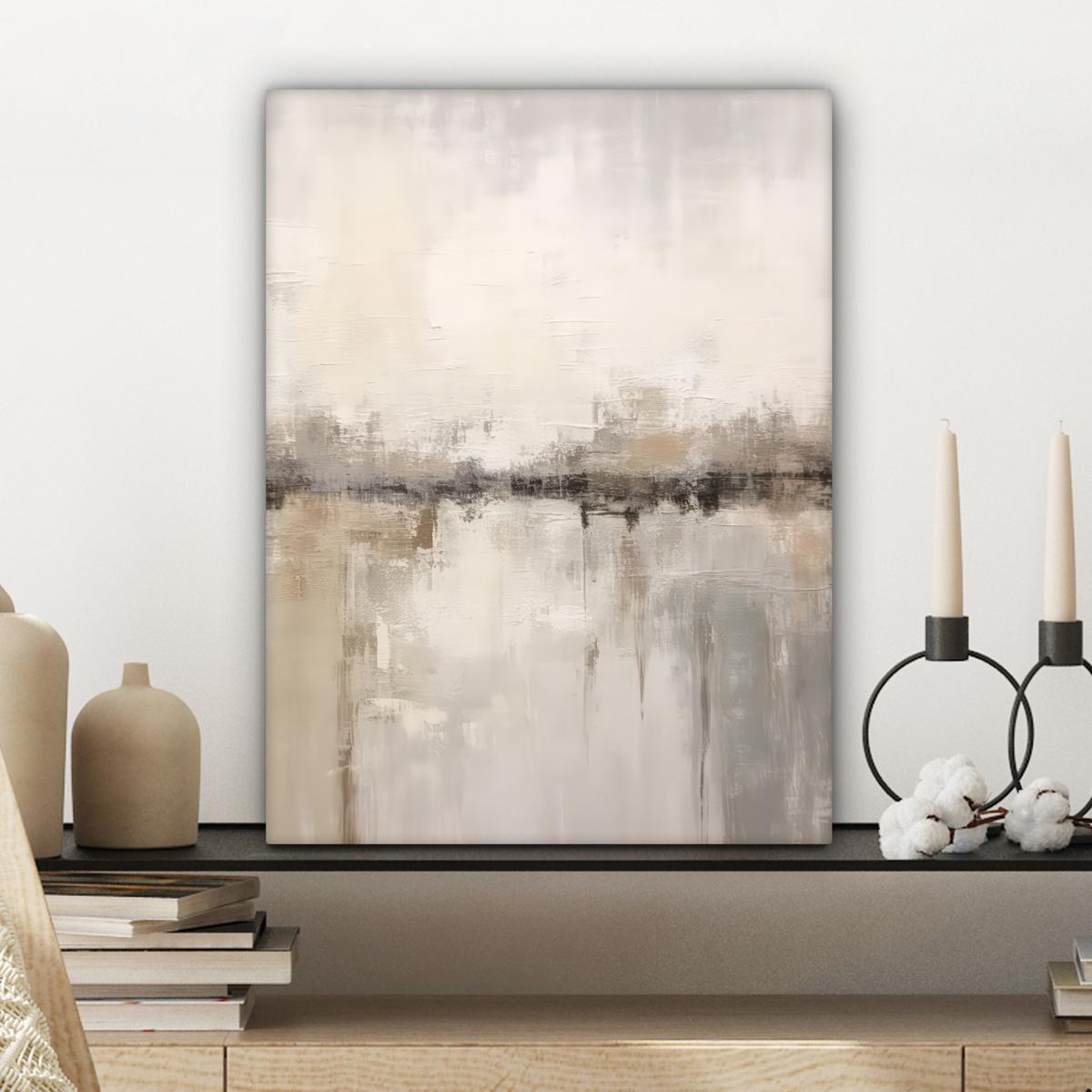 LEINWANDBILD Moderne Kunst - Abstrakt - Beige Room Decor 30x40 cm - Beige, Textil (30/40cm) - MuchoWow