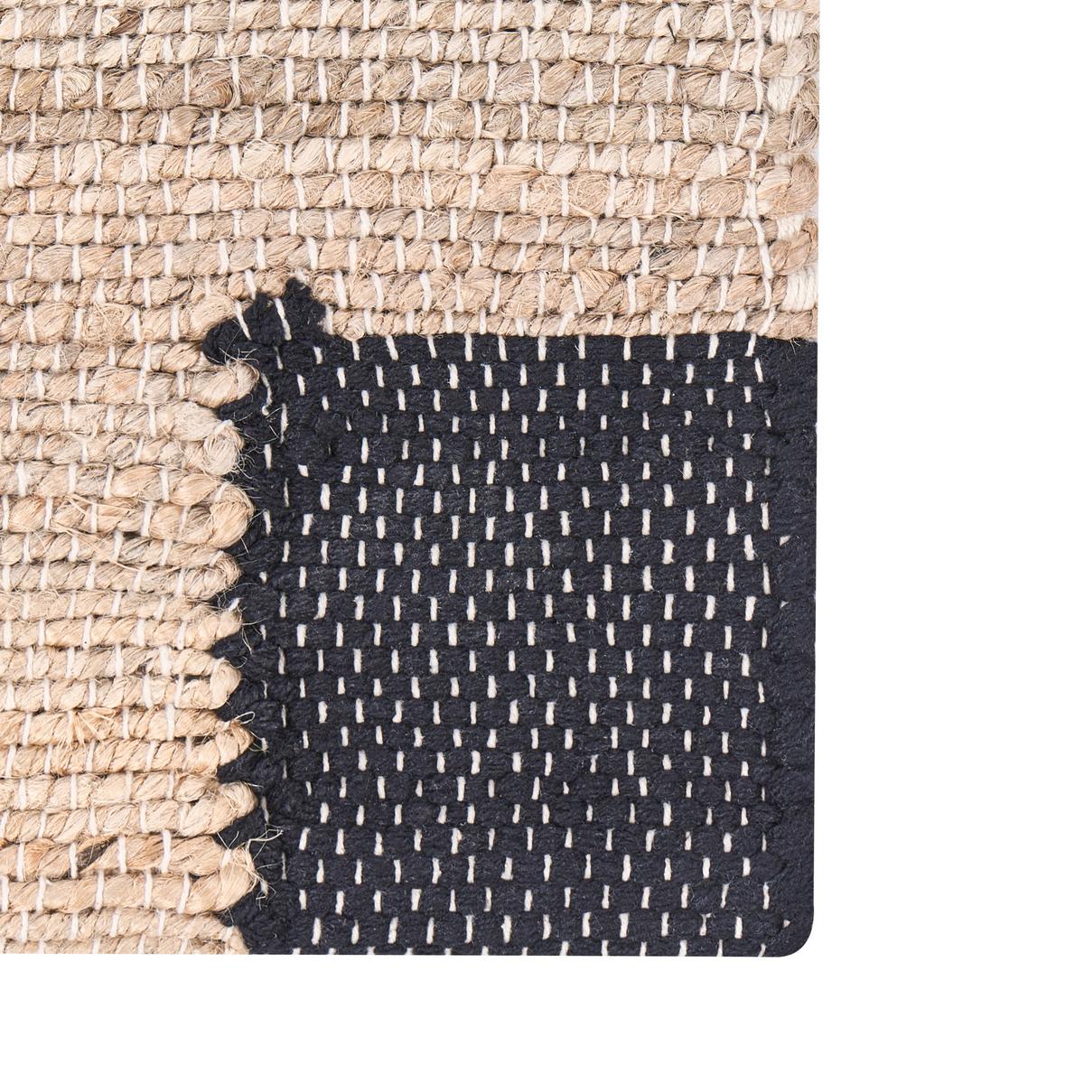 TEPPICH Schwarz/Beige 160/230 cm Jute Amravati - Beige, Textil (160/230cm) - Beliani