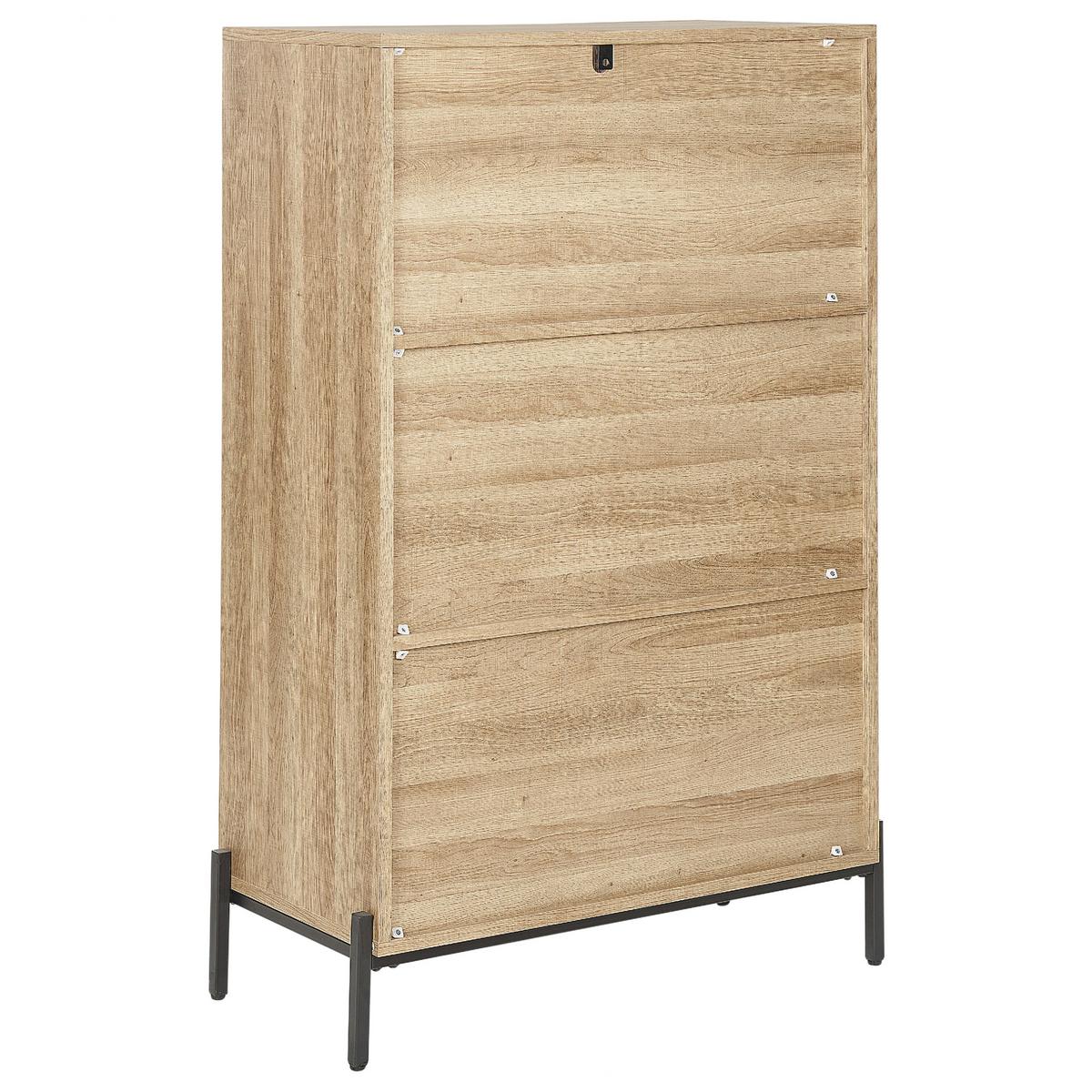 MEHRZWECKSCHRANK Moines - Hellbraun, Holzwerkstoff (80/135/40cm) - Beliani