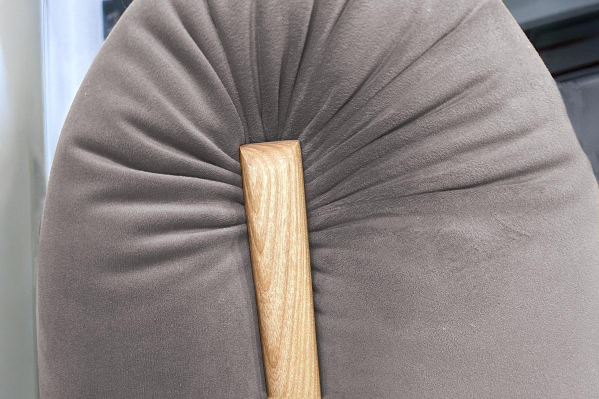SESSEL LAYLA Taupe Velvet - Taupe/Schwarz, Buchenholz/Textil (166/74/99cm) - KAWOLA
