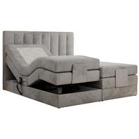 BOXBETT COMFORTO 140/200 - Hellgrau Velvet - H4 - Hellgrau, Holz/Textil (140/200cm) - MKS