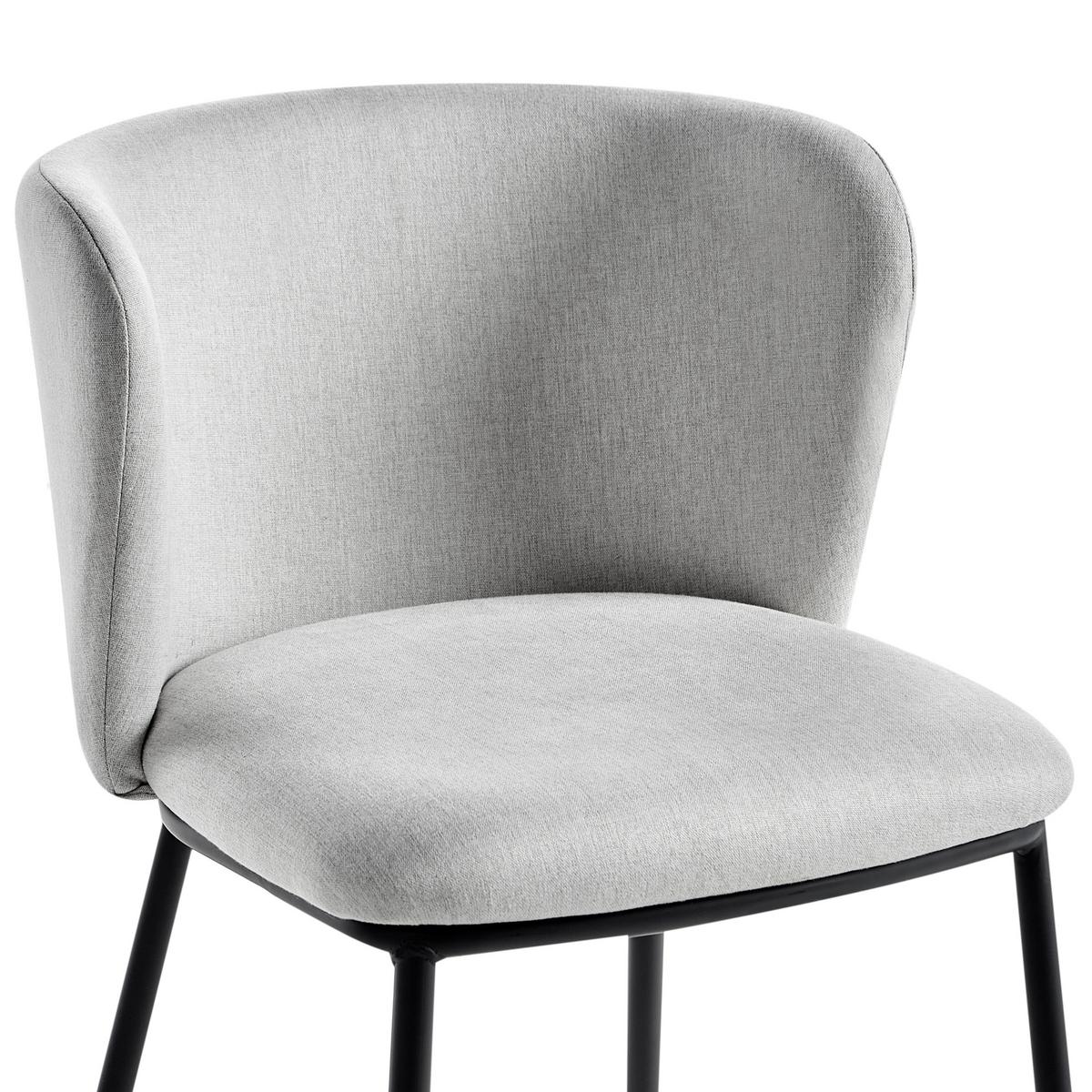 ESSZIMMERSTUHL Grau Mina - Hellgrau/Schwarz, Textil (45/75/52cm) - Beliani