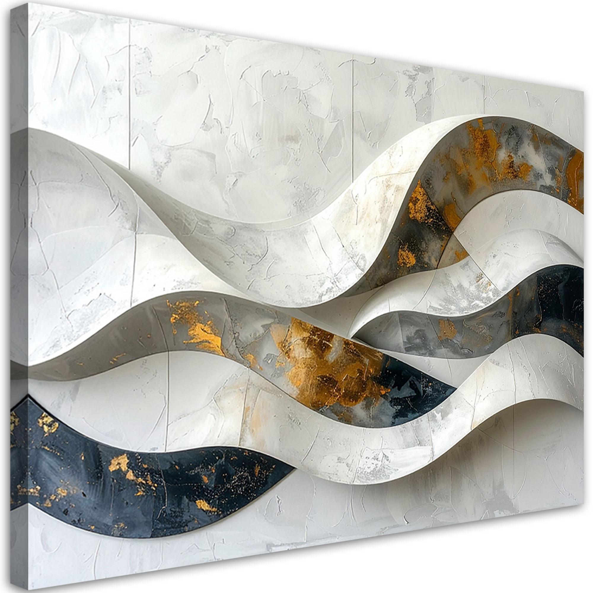 LEINWANDBILD Abstraktion 60x40cm - Weiß, Textil (60/40cm) - Feeby