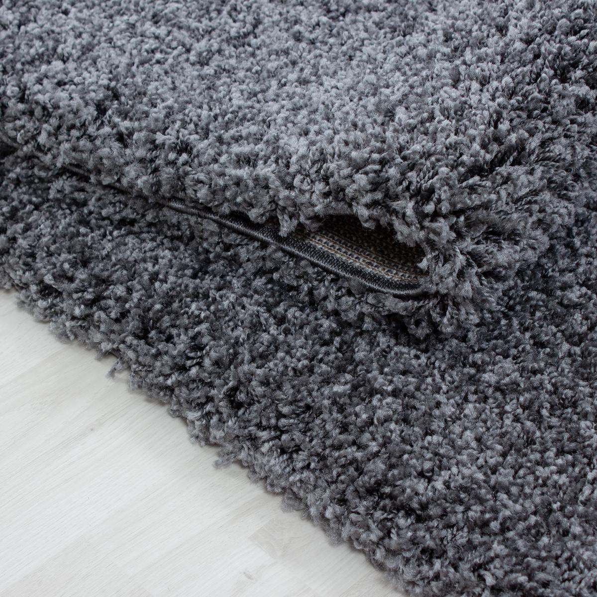 HOCHFLORTEPPICH RHEIN, einfarbig, Grau, 120 x 170 cm - Grau, Textil (170/120cm) - KADIMA DESIGN