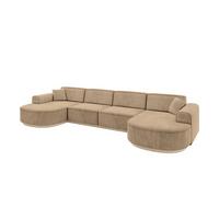 WOHNLANDSCHAFT MARI-U2-v1 - 388x171x83 cm Taupe Velours - Taupe, Holzwerkstoff/Textil (388/83/171cm) - ALTDECOR
