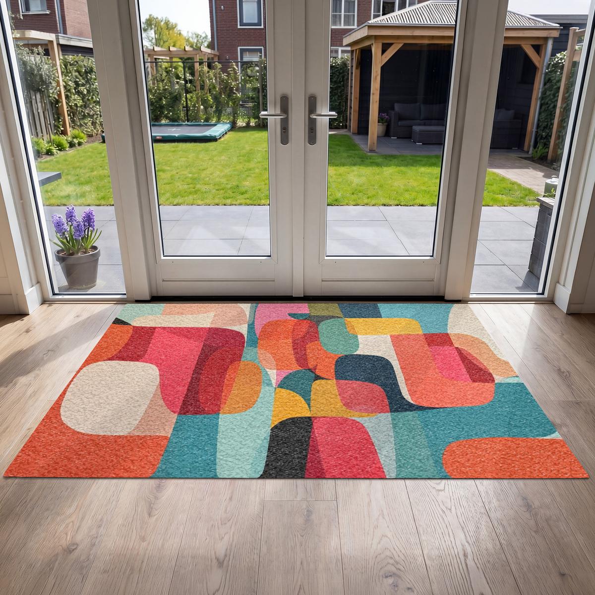 FUSSMATTE Formen - Bunt - Abstrakt - Flugzeuge Sauberlaufmatte 180x120 cm - Multicolor, Kunststoff (180/0.4cm) - MuchoWow