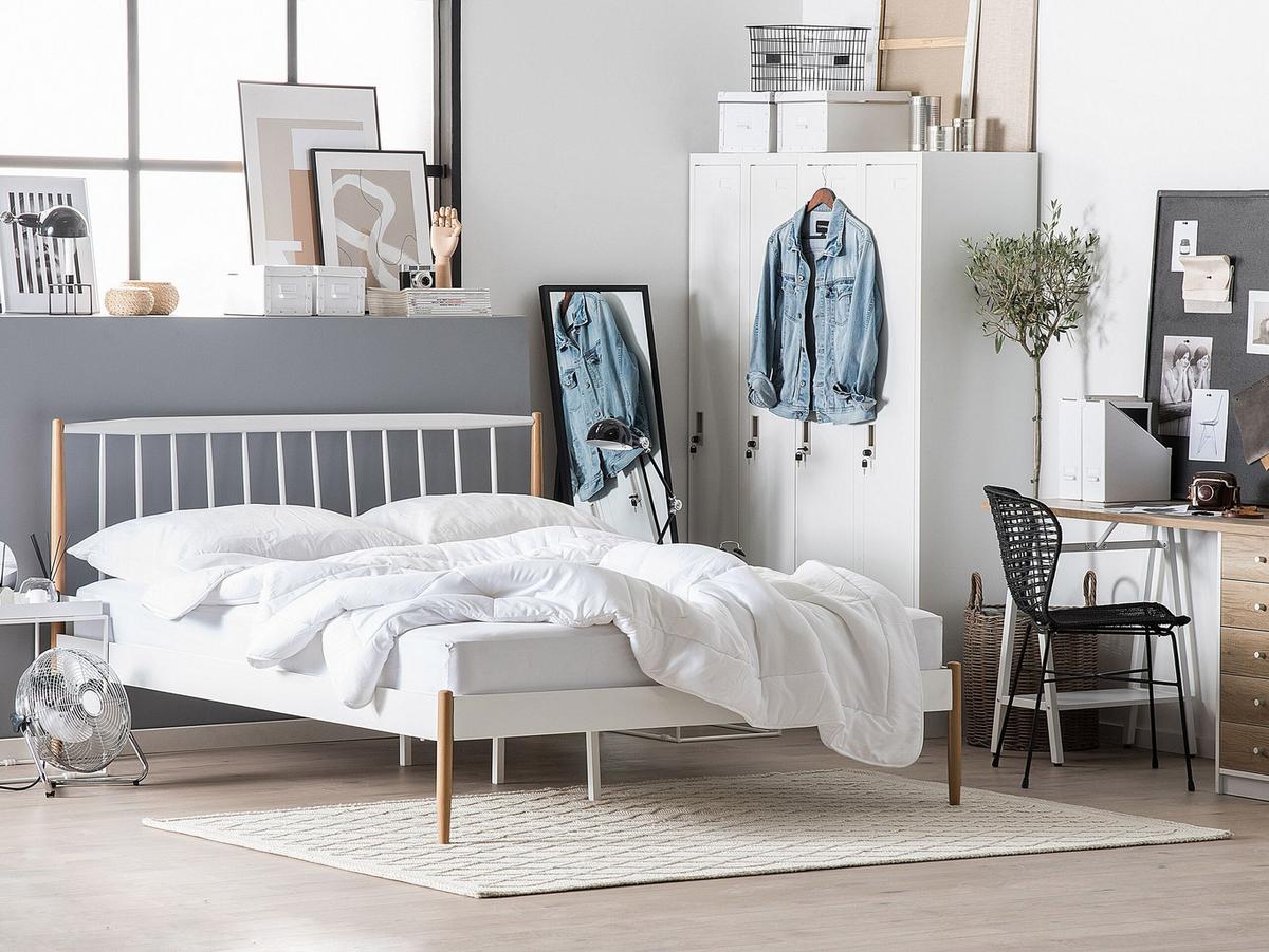 METALLBETT 180/200cm Weiß Maurs - Weiß, Metall (180/200cm) - Beliani