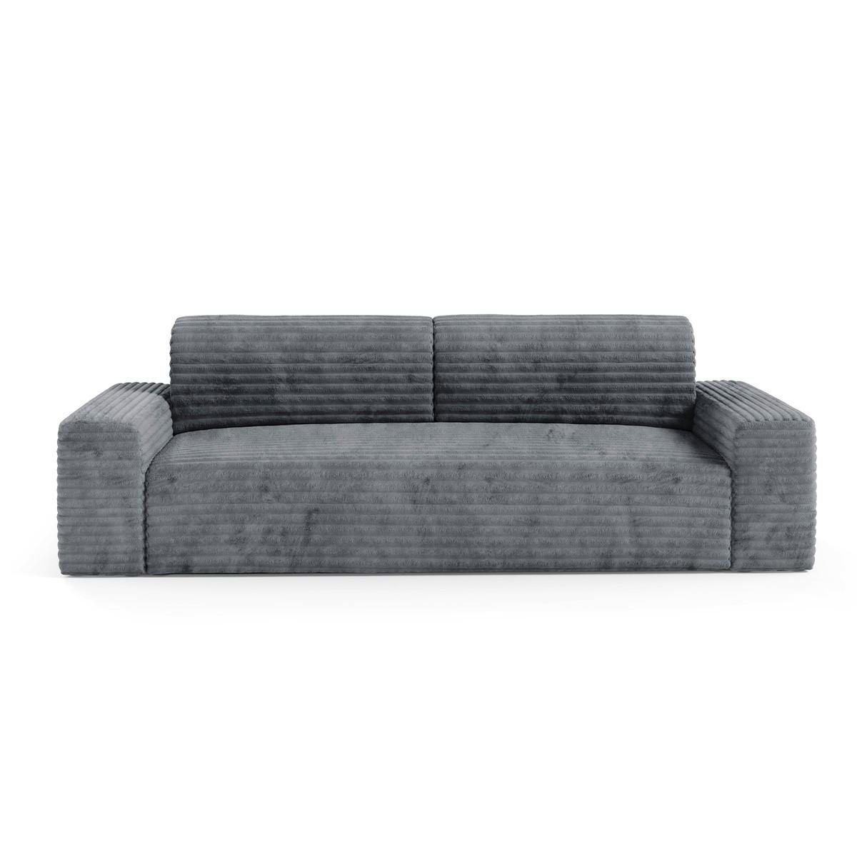 SOFA Fabio 3 Sitzplätze Grau - Grau, Holz (260/82/102cm) - Petits-meubles