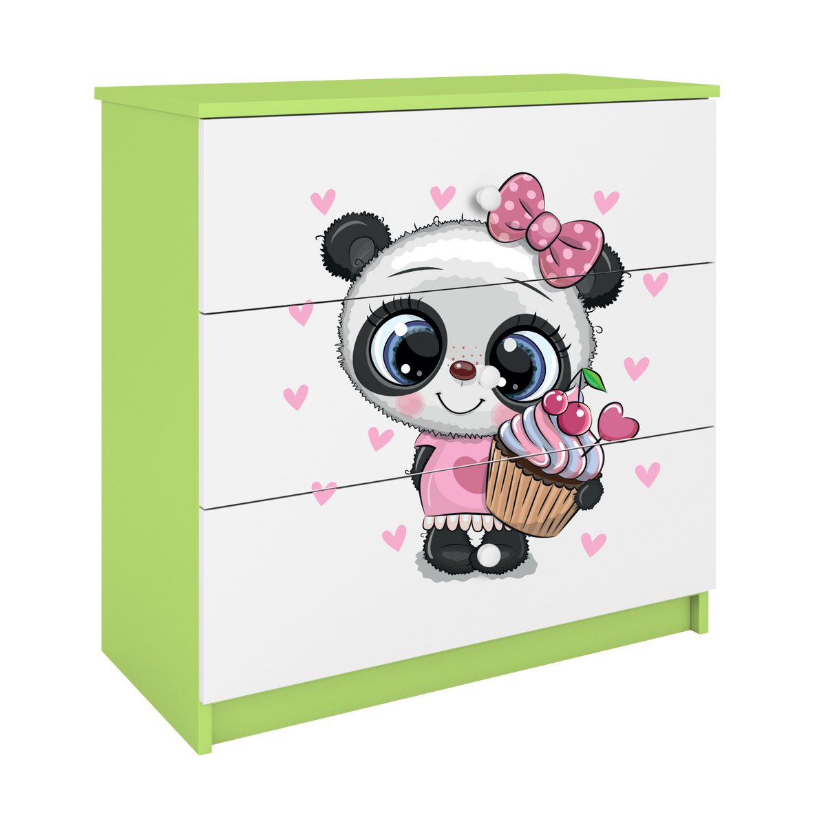 KOMMODE Babydreams Panda 81/81/41 - Grün, Holzwerkstoff (81/81/41cm) - RAUMHIRSCH FURNITURE