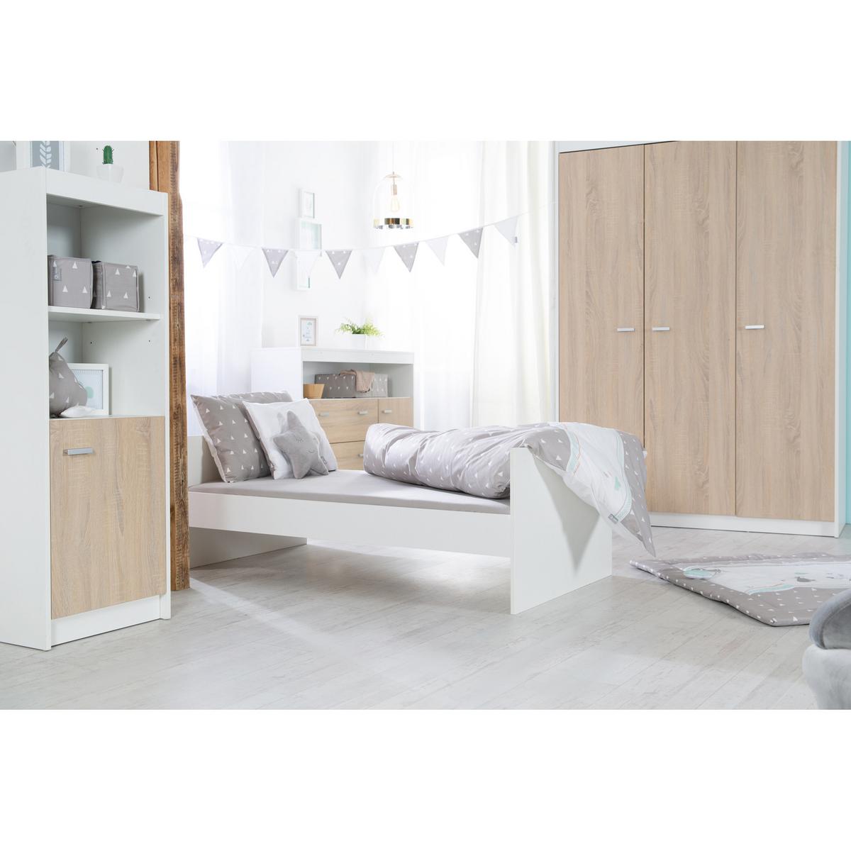 BABYZIMMER-SET Gabriella mit schmaler Wickelkommode 3-teilig - Multicolor, Holzwerkstoff (76/80/142cm) - Roba