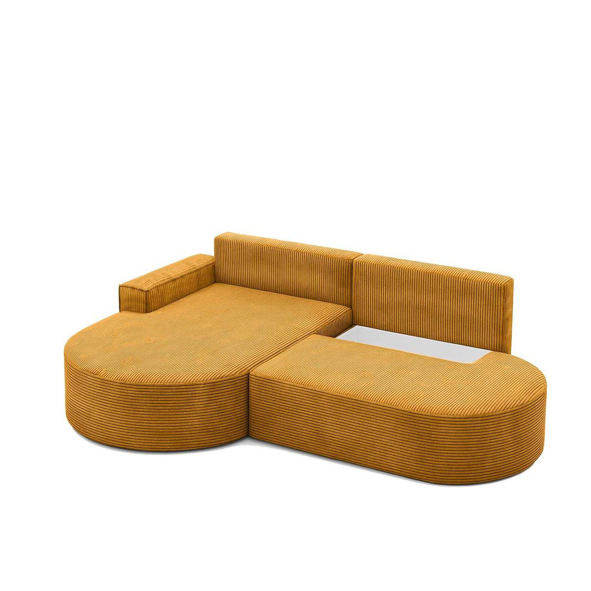 ECKSOFA Venedig Mit Schlaffunktion - Gelb, Holzwerkstoff/Textil (278/179cm) - Fun Möbel