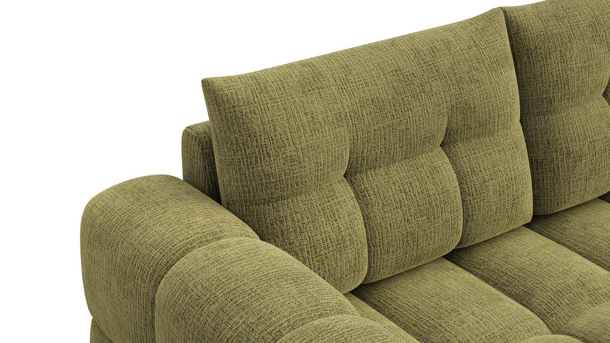 SOFA CLOUDI 2,5-Sitzer, olivgrün - Schwarz/Olivgrün, Holz/Textil (211/89/104cm) - Wozimo