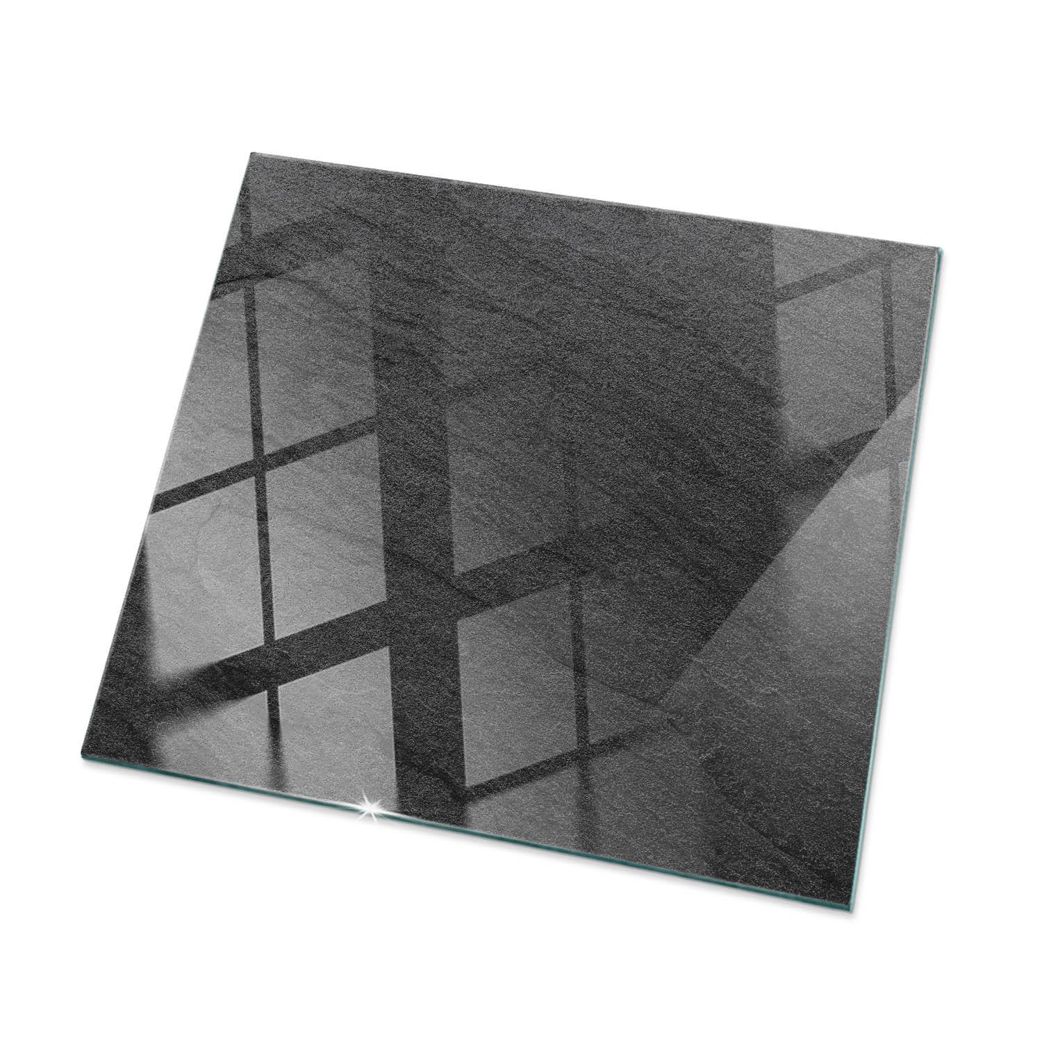TISCHPLATTE 60x60 cm Natürliche Steinstruktur - Schwarz, Glas (0.4/60/60cm) - TULUP
