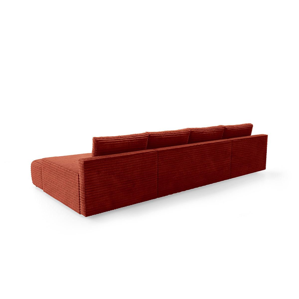 PANORAMASOFA Ivana 4 Sitzplätze Terracotta - Orange, Holz (350/85/172cm) - Petits-meubles