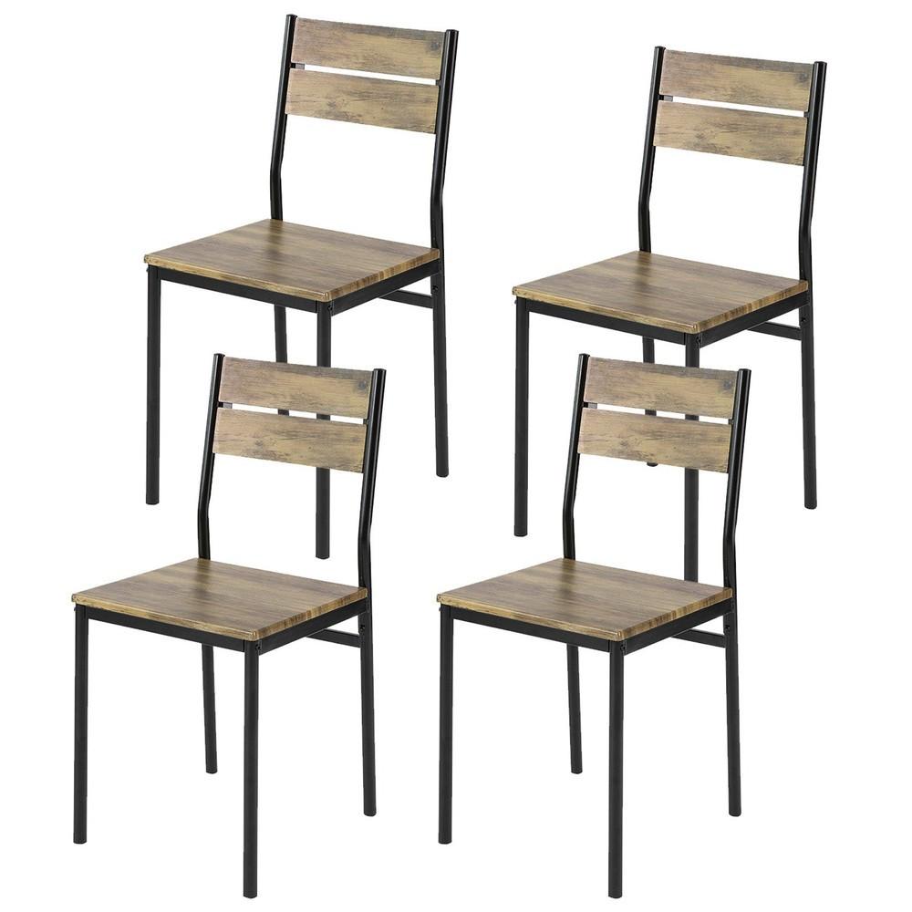 BARHOCKER 4ER SET Holzfarbe 39x42x82cm Industriell - Eichefarben, Holzwerkstoff (42/82/39cm) - SoBuy