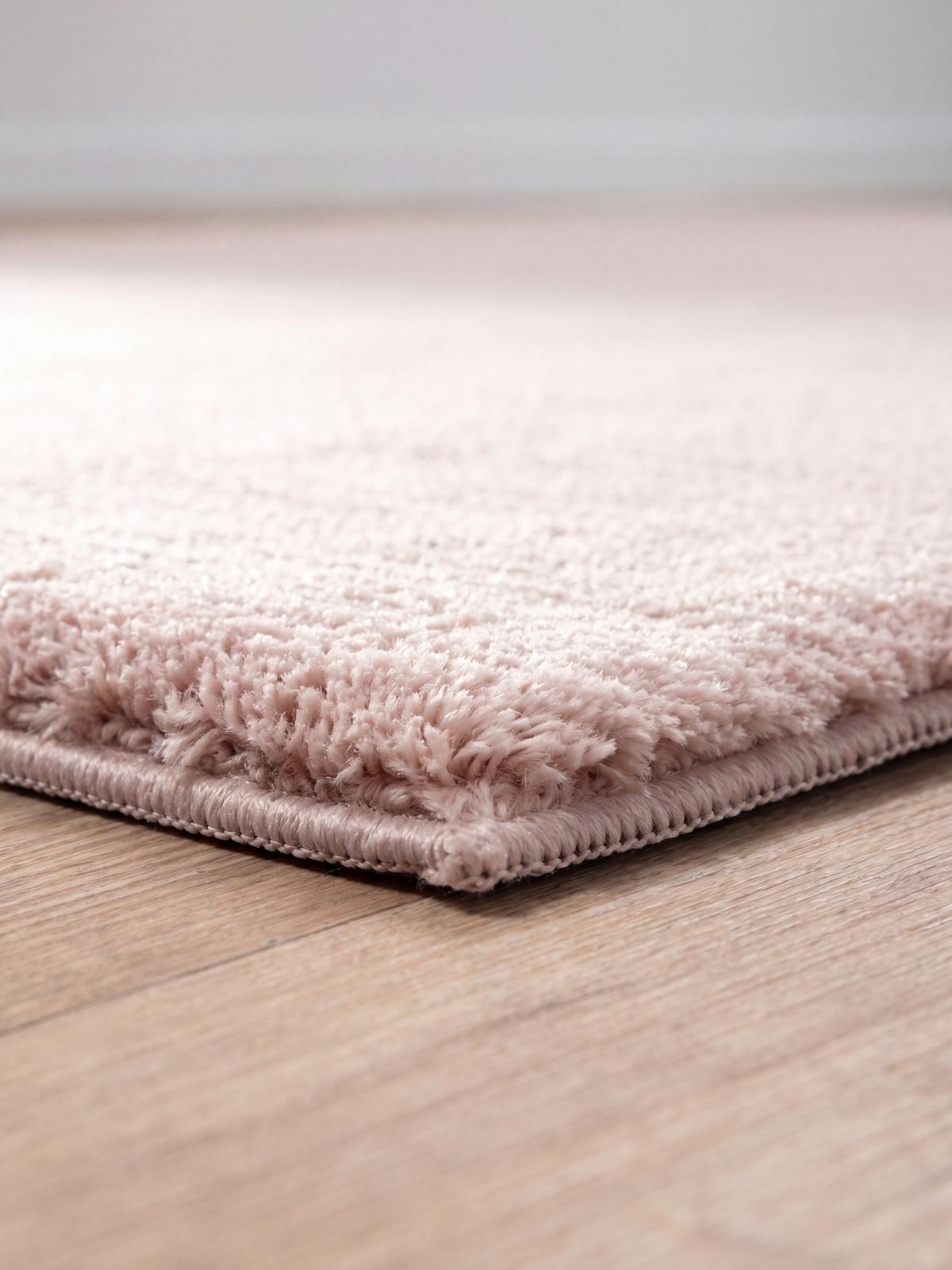 HOCHFLORTEPPICH Antirutsch Uni ALDAN Polyester Puderrosa 160 x 220 cm - Rosa, Textil (160/220cm) - KADIMA DESIGN