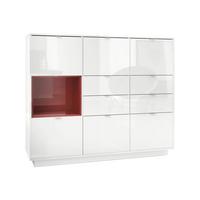 HIGHBOARD Metro Einsatz in Bordeaux Hochglanz - Bordeaux, Holzwerkstoff (153/123/37cm) - Vladon
