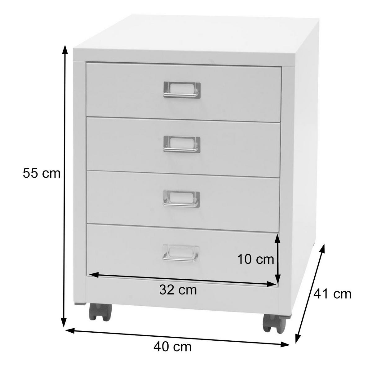 ROLLCONTAINER Rot - Rot, Metall (40/55/41cm) - MCW