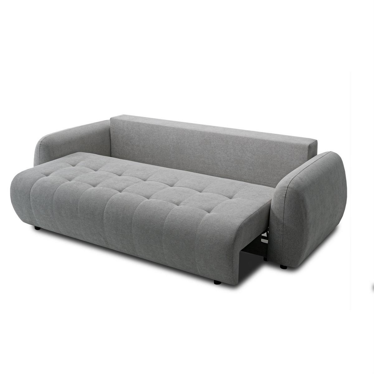 SOFA OMEGA Zweisitzer mit Schlaffunktion, Rosa 15 - Dunkelgrau, Textil (252/92/105cm) - Lookway
