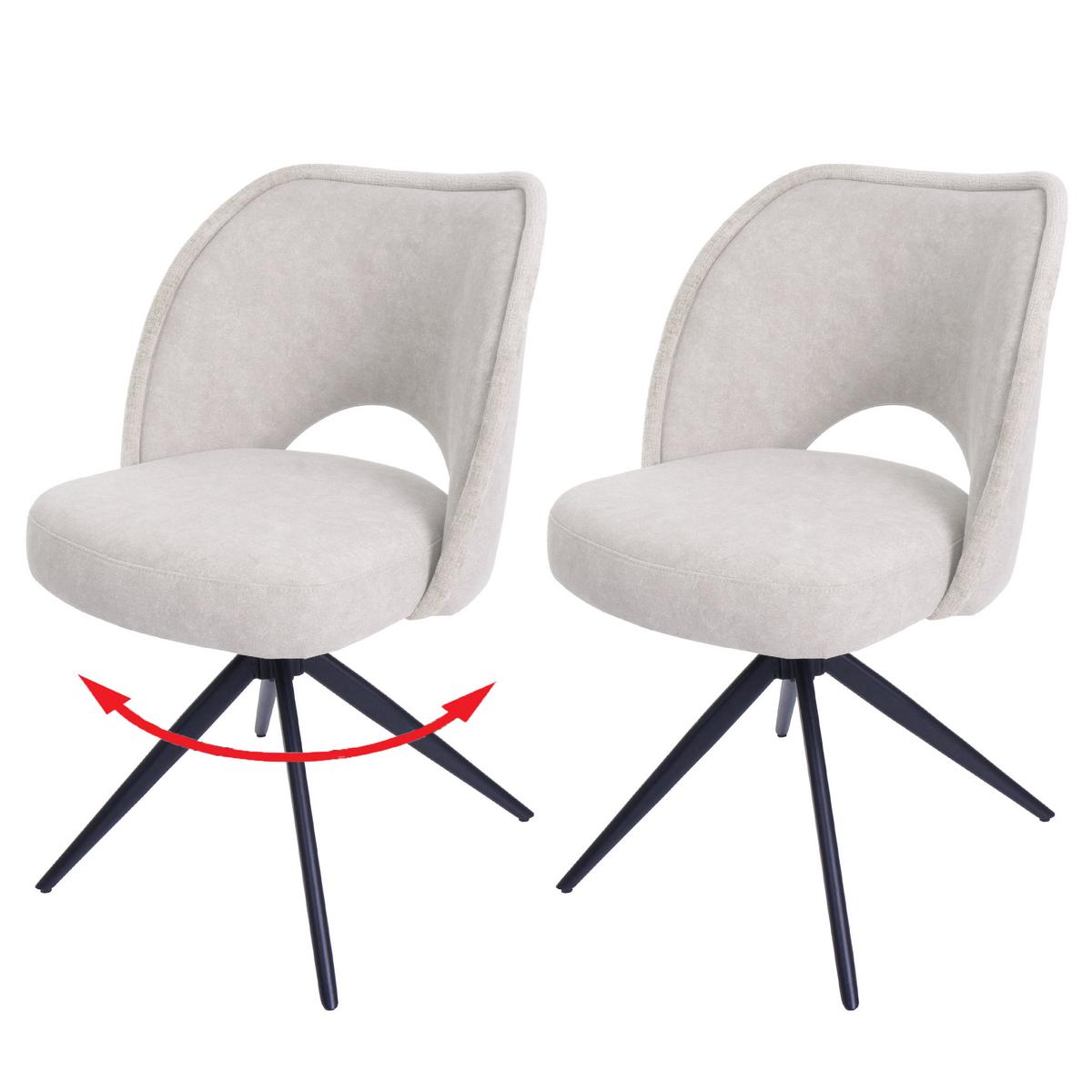 ESSZIMMERSTUHL Cremeweiß 2er-Set - Creme/Weiß, Textil (54/84/60cm) - MCW