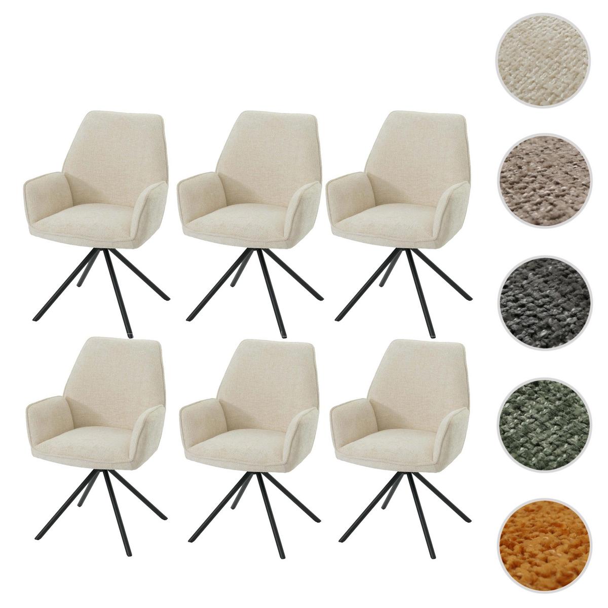 ESSZIMMERSTUHL Cremeweiß, Schwarz 6er-Set - Beige/Schwarz, Textil (60/86/60cm) - MCW