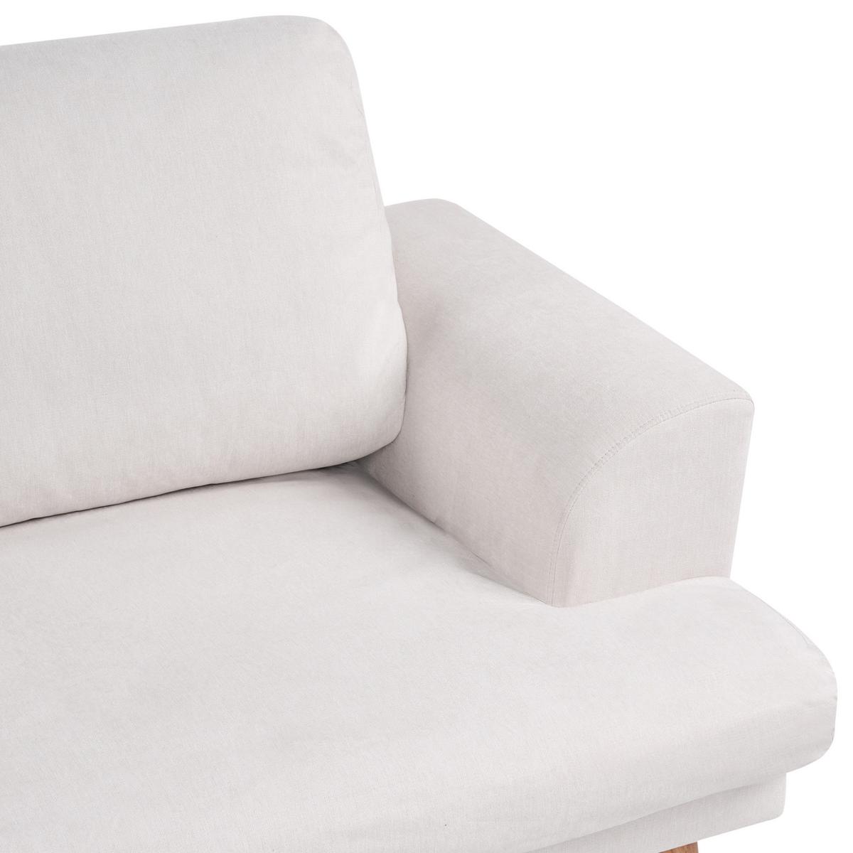 3-SITZER-SOFA Stoff Hellbeige Kildal - Beige, Textil (214/90/96cm) - Beliani