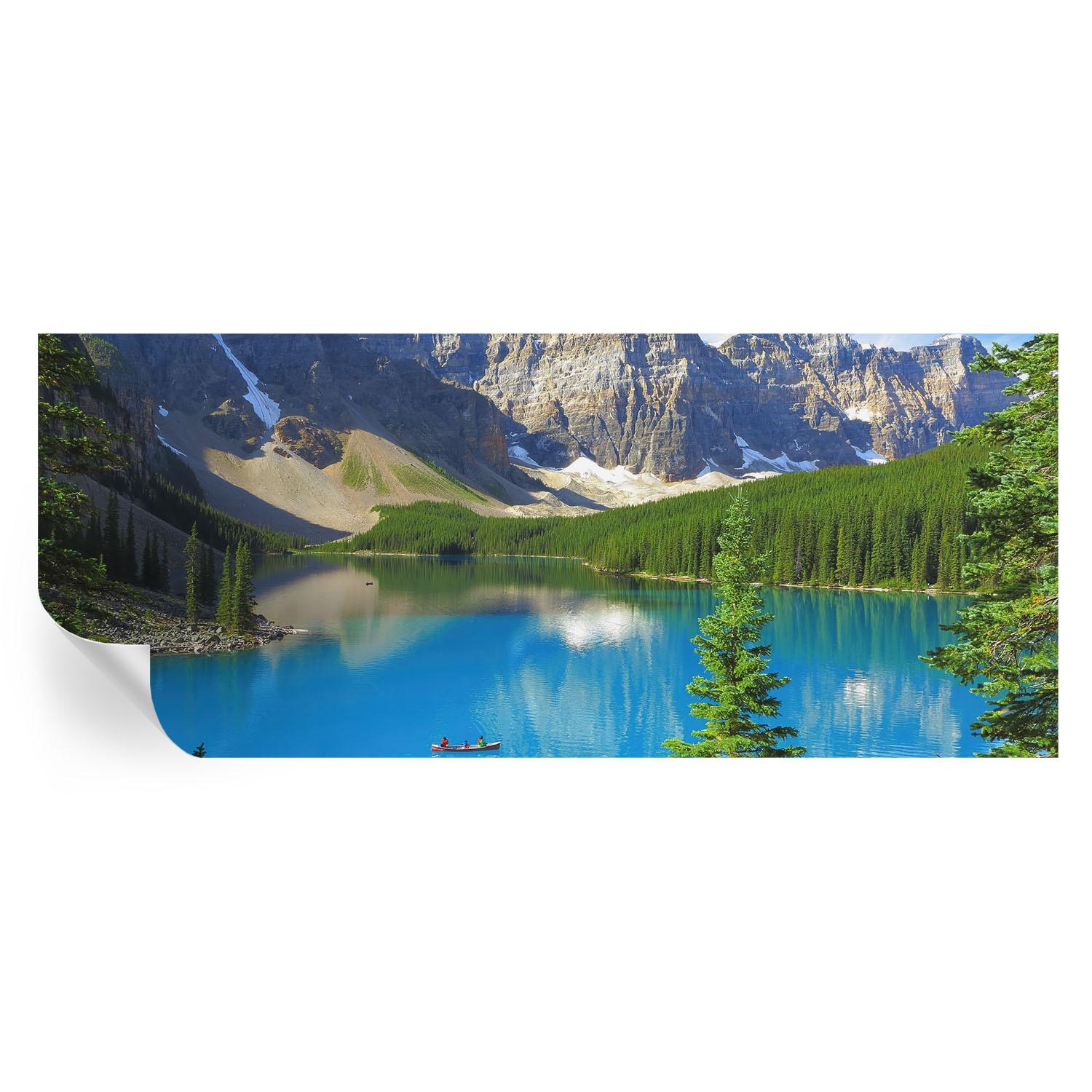 FOTOTAPETE 250x104 cm - Bergsee - Blau, Textil (250/104cm) - Wallfluent