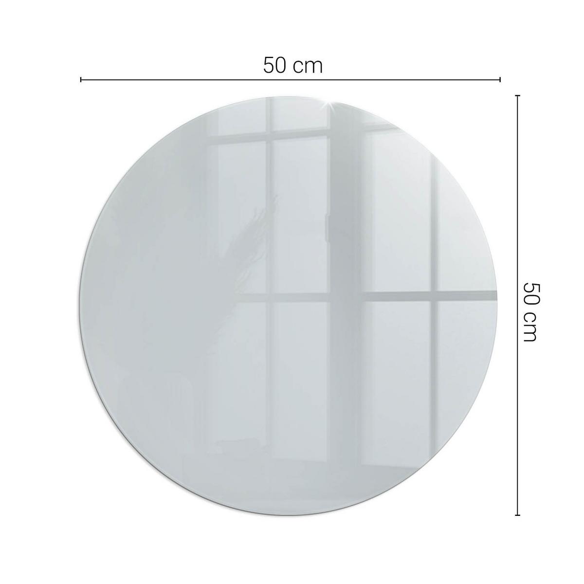 GLASPLATTE für Kamin Ø 50 cm - Grau, Glas (50/50/0.4cm) - TULUP