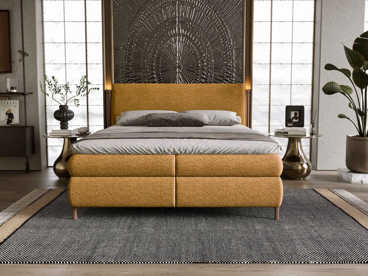 BOXBETT Evia - H3 - Braun, Holzwerkstoff/Textil (140/200cm) - MIRJAN24