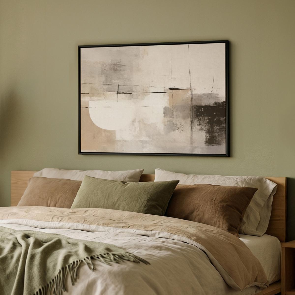 LEINWAND Bilder mit Rahmen - Abstrakt - Kunst - Grau - 80x60 - Hellgrau, Textil (80/60cm) - MuchoWow